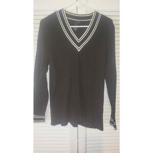 Lane Bryant Black/White V Neck Sweater 22/24
